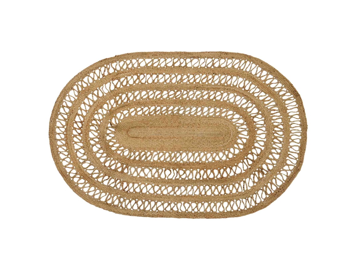 Conjunto 1 Tapete De Área Vidaxl Castanho Juta (122 X 183 Cm)