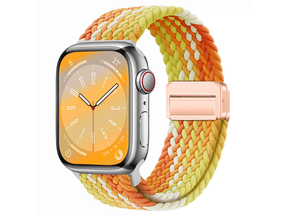 Bracelete Para Apple Watch 42/44/45/46/49mm Amarelo Alaranjado Cuich
