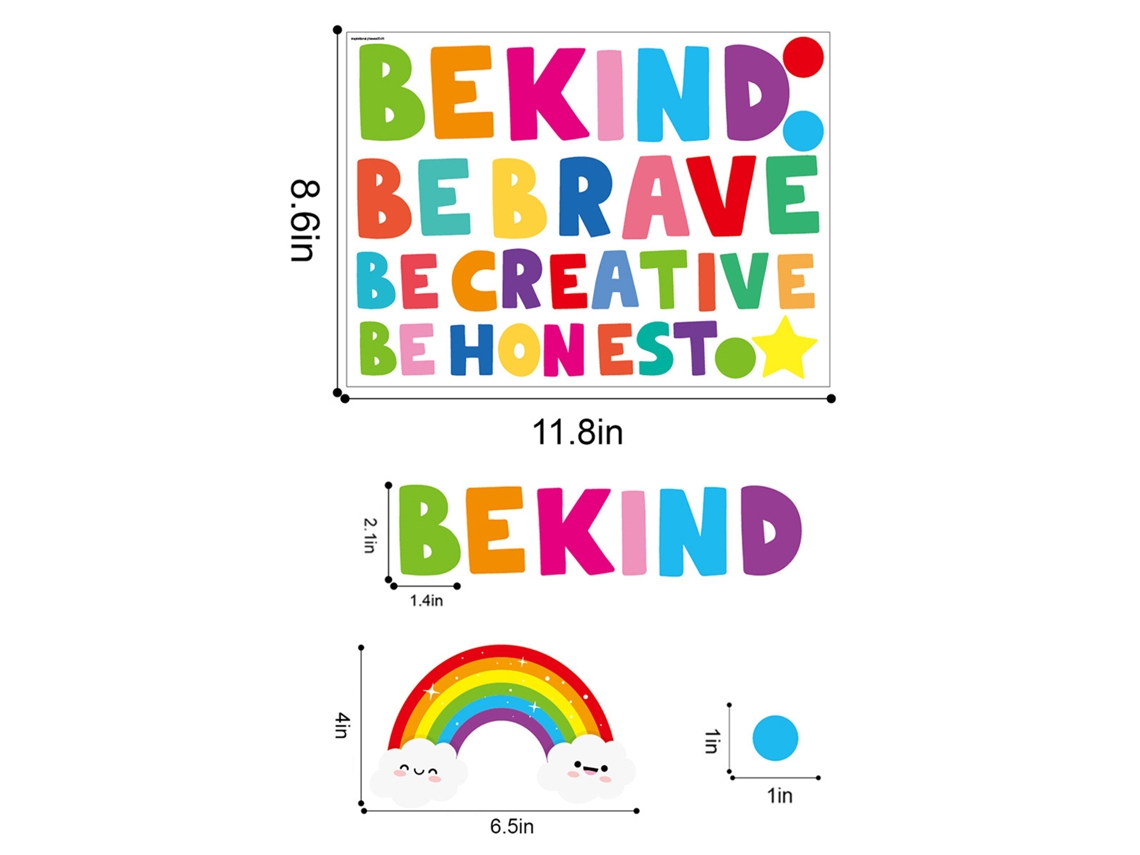 2026 Store 3 Hoojas Pegatinas Pared Bonitas Diy Frases Inspiradoras para Niños Cuarto Nursery Decoración Vinilo Removible