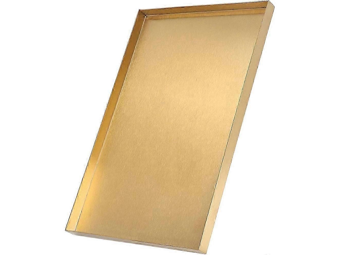 Bandeja Decorativa Retangular Dourada, Bandeja Para Banheiro 20x10cm