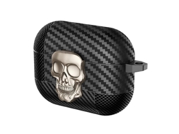 Camada protetora para fone de ouvido Bluetooth com estampa de fibra de carbono GIECY.