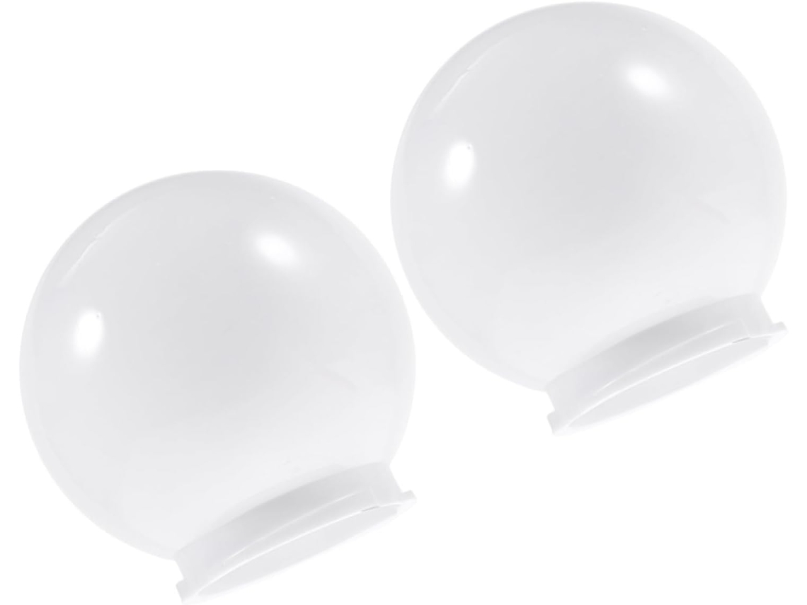 Conjunto De 2 Peças De Decoração De Parede Artística Esférica Em Acrílico Branco Para Uso Externo, Leve E Resistente.