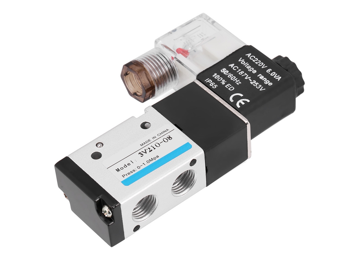 Válvula Solenoide Pneumática Laxiscreed 3 Vias 2 Posições G1/4 Para Automação Industrial