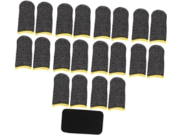 Nuobesty 1-conjunto De Dedeiras Fibra Prateada Antitranspirantes Para Jogos Com Estojo Protetor Mobile, Maior Conforto E