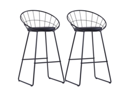Bancos de Bar 2 Pcs Couro Artificial Preto PANGSHIYUAN