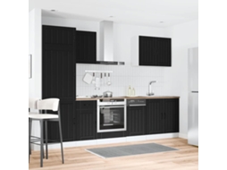 Vidaxl 7 Peças Armário De Cozinha Conjunto Lucca Preto