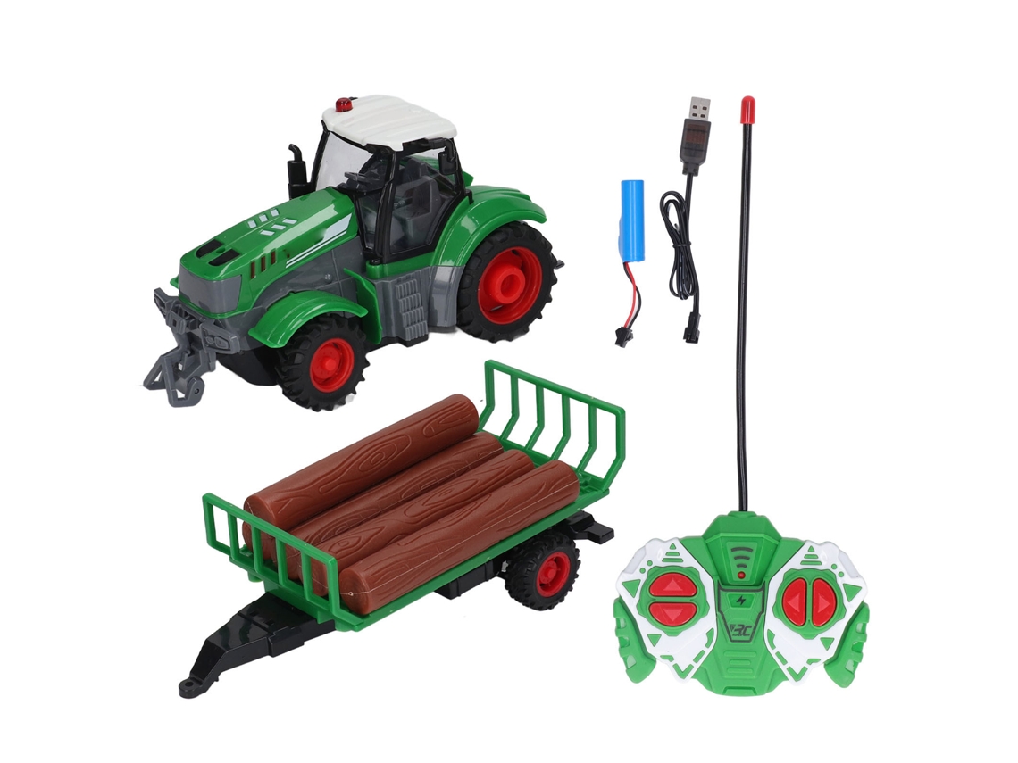 Trator Agrícola de Brinquedo Walshlxq com Controle Remoto de 4 Canais e Baterias Recarregáveis para Meninos e Meninas
