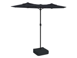 Maison Exclusive - Guarda-sol De Jardim Com Cabeça Dupla 316x145 Cm Preto