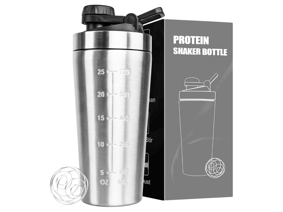 Coqueteleira De Aço Inoxidável, Capacidade De 739 Ml, Design Silencioso E À Prova De Vazamentos, Agitador Removível Integrado, Resistente Ao Frio E Ao