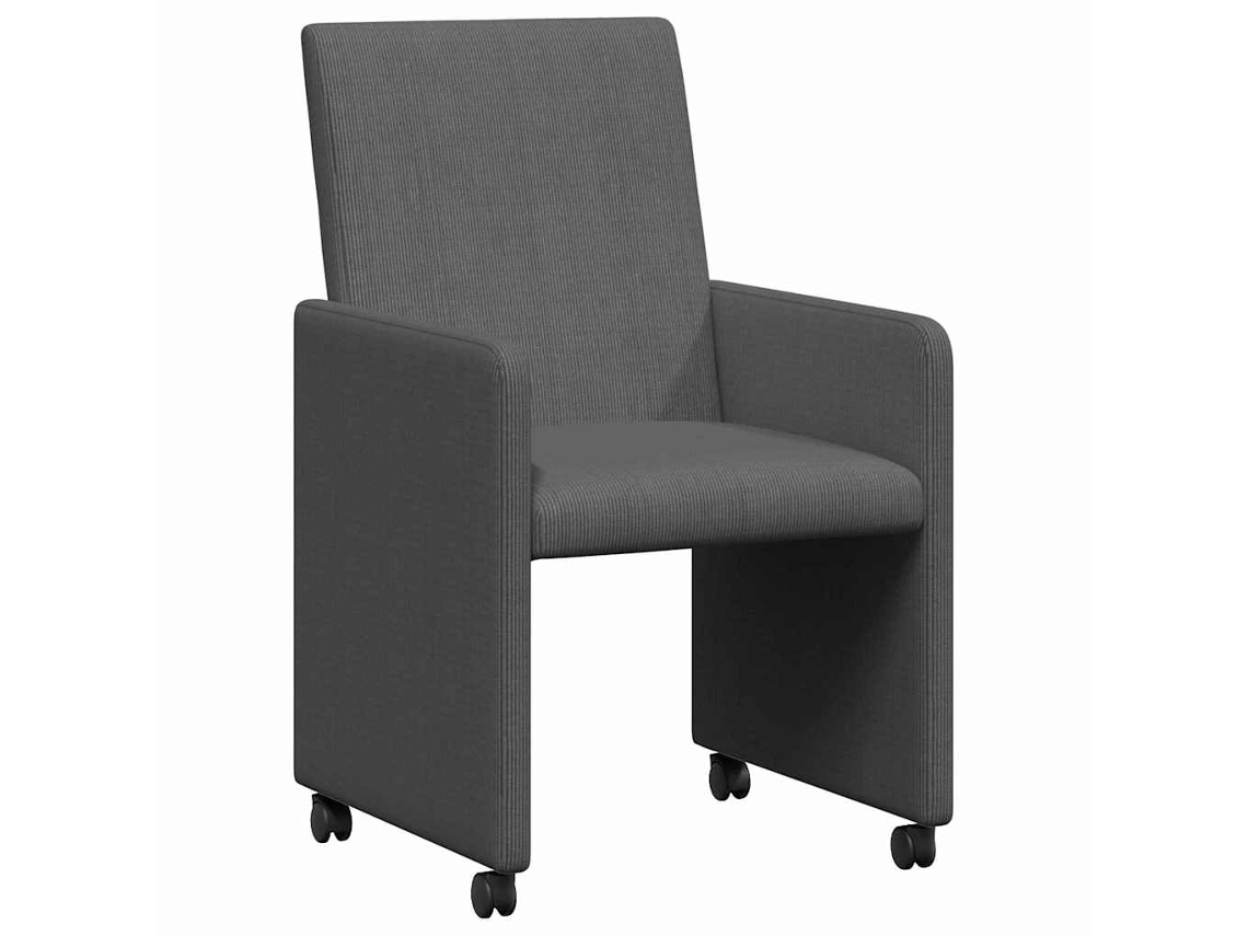 Conjunto de 2 Cadeiras de Jantar com Rodas Cinzento Escuro MAISON EXCLUSIVE