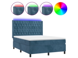 Box Spring Bed, Box Spring Beds Vidaxl Azul Veludo (140 X 200 Cm)