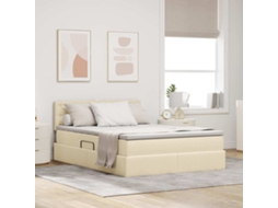 Vidaxl Cama Com Arrumação E Colchão Com Colchão Creme 140 X 200 Cm
