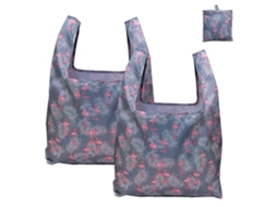 Conjunto De 2 Sacolas Compras Reutilizáveis, Dobráveis ​​e Grandes, Com Bolso Zíper. Laváveis ​​à Máquina, Ideais Para Na Cozinha. Aquaforge