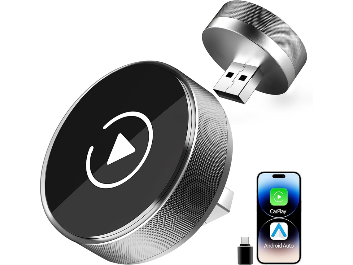 Adaptador Sem Fio Carplay 2026 Para Apple Iphone E Android Auto 2 Em 1