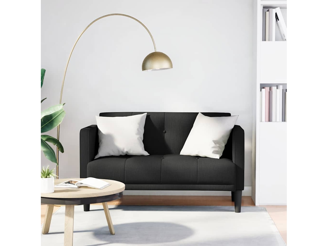 Vidaxl Sofá-luvas 111 Cm Tecido Preto
