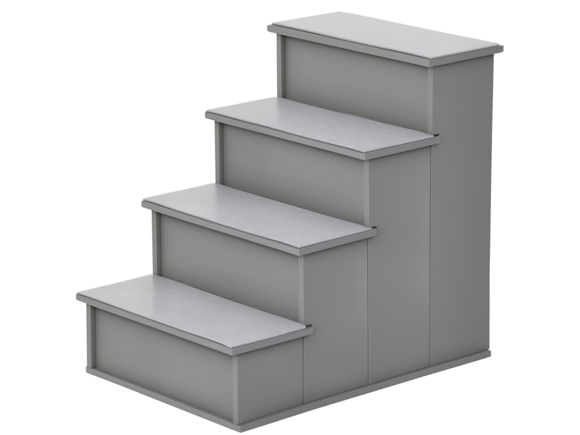 Escadas para pets, 4 degraus, até 30kg, 40x59x54,2cm, cinza