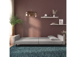 Sofá cama 2 Lugares com Duas Almofadas Veludo Cinzento claro SYFAX