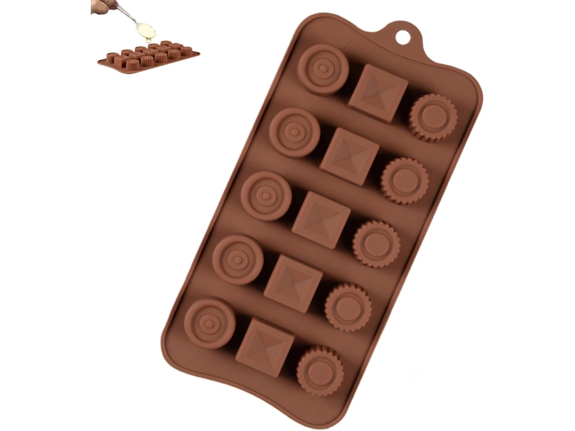 Formas De Silicone Chocolate, Formas Biscoitos Com 15 Cavidades.