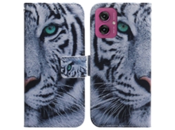 Compre Capa Tipo Carteira Para Motorola Moto G55 5g Com Estampa De Tigre E Couro