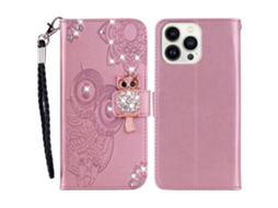 Capa Para Iphone 15 Pro Max Pele Sintética Rosa