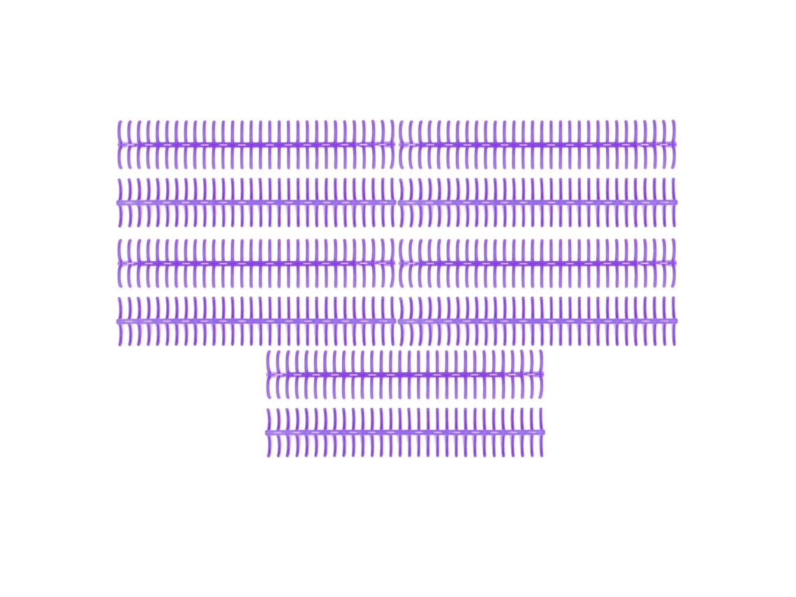 10pcs Espinhas de Encadernação Plástica 19mm 30 Anéis para Papel A4 B5 A5 Capacidade 150 Folhas Roxo