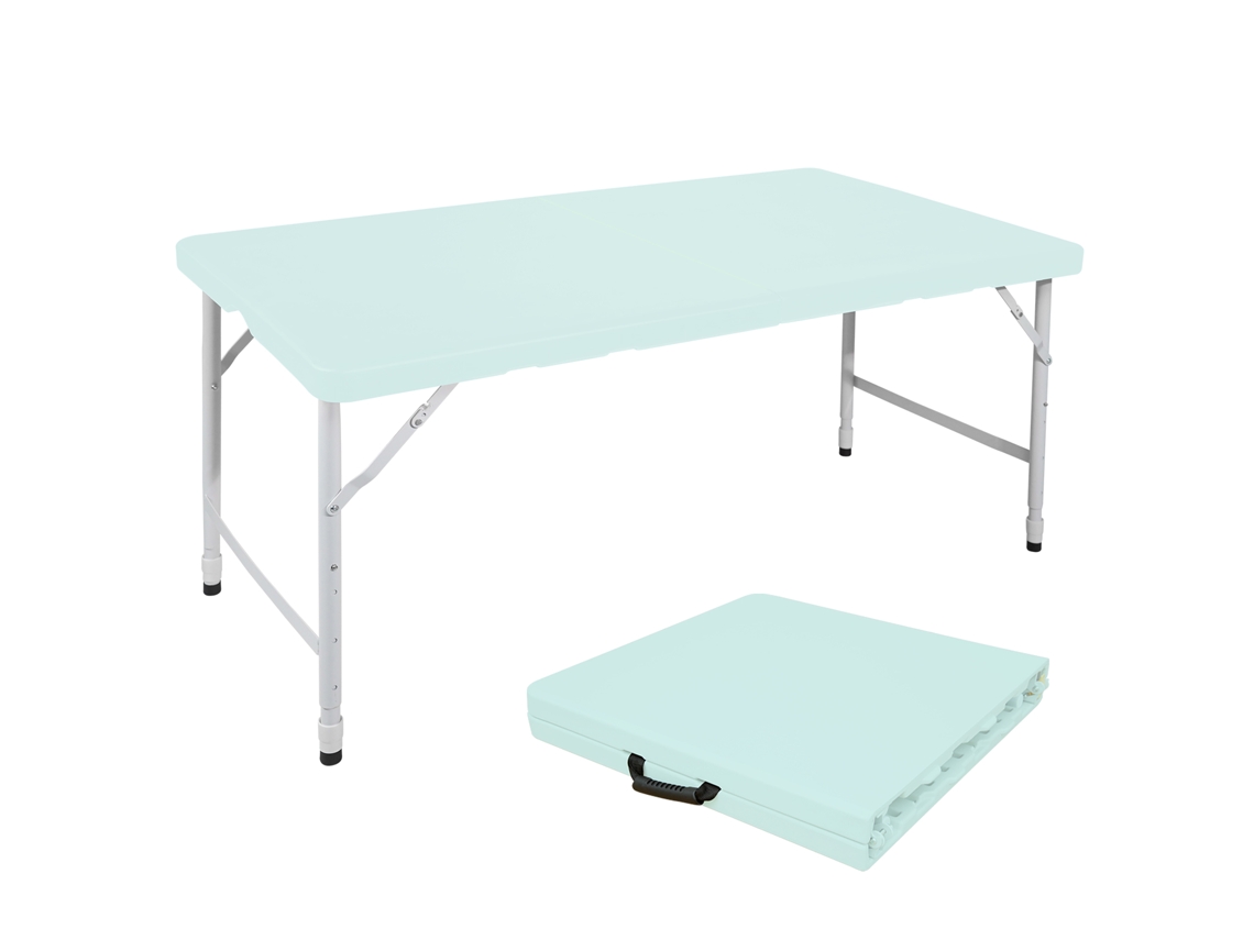 Mesa Dobrável 125cm Ajustável Camping 135kg Azul VELTRIX