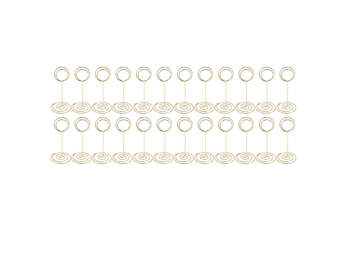 24 Peças De Porta-números De Mesa Em Aço Inoxidável 85mm Porta-cartões Porta-fotos Dourado