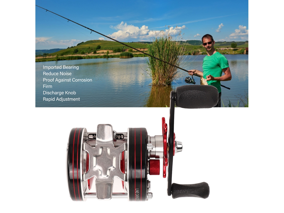 Carrete de Pesca Baitcasting Metal Mão Esquerda