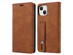 Capa Para Iphone 15 Pro Pele Sintética Castanho