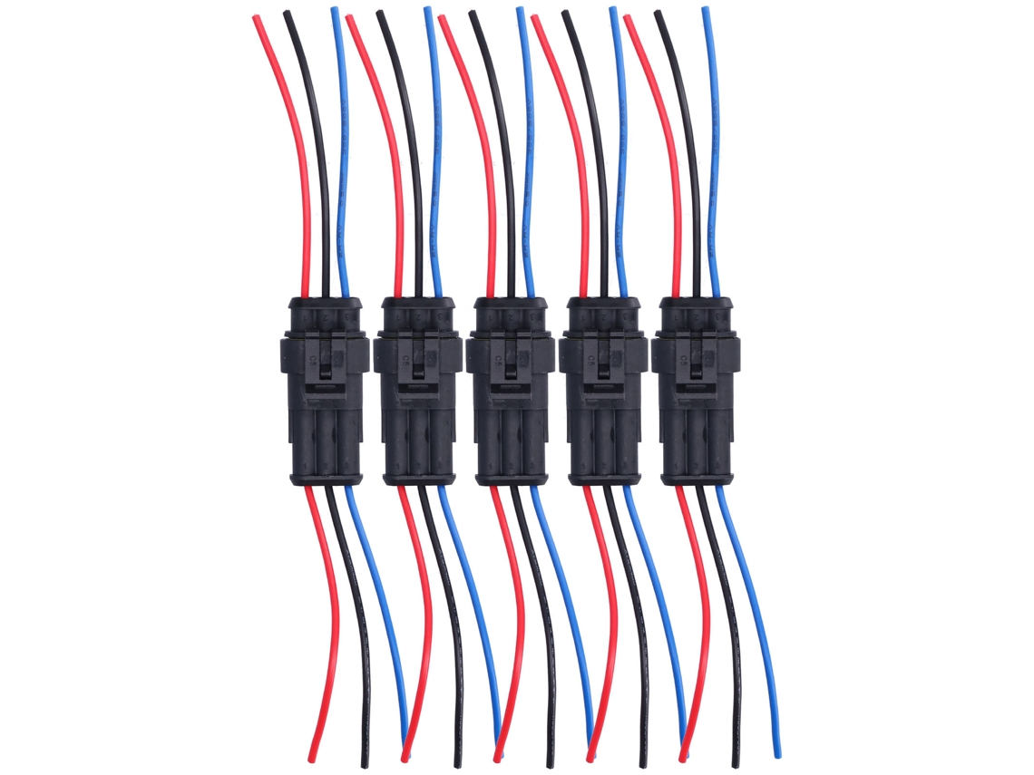 Peças Conector Elétrico Automotivo 3 Vias Impermeável Antichama Resistente À Oxidação Para Conexões De Cabo