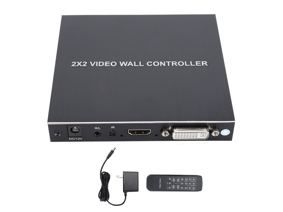 Conmutador Divisor de Interfaz Multimedia Hd 2x2, 1 Entrada, 4 Salidas, Compatible Con Dvi 2k, Control Remoto, Enchufe Estadounidense.