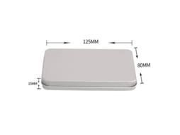 Caixa Retangular De Lata Prata Inf (12,5x8x1,5cm)