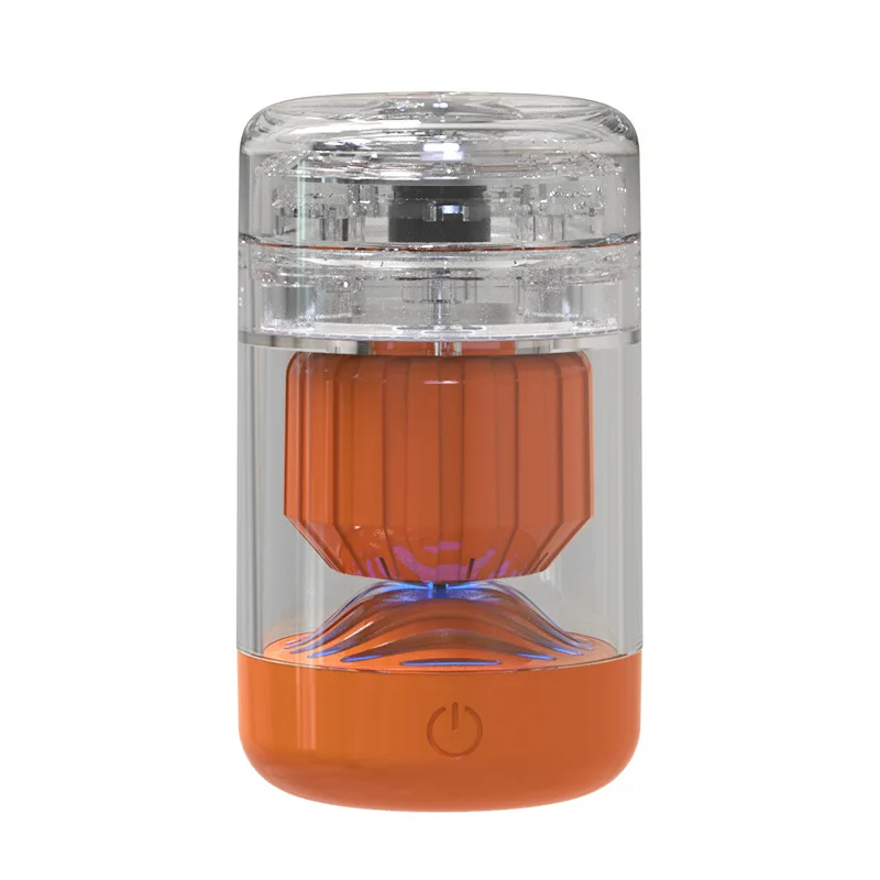 Mini Barbeador Elétrico Magnético, Recarregável Via Usb, com Cabeça Magnética Removível, Essencial para Viagens. MDUG (tubo Reto, Laranja)