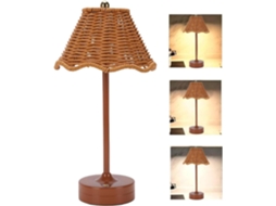 Fundo de Mesa Rattan 120cm, Lâmpada Recarregável Non-Fio, Decoração