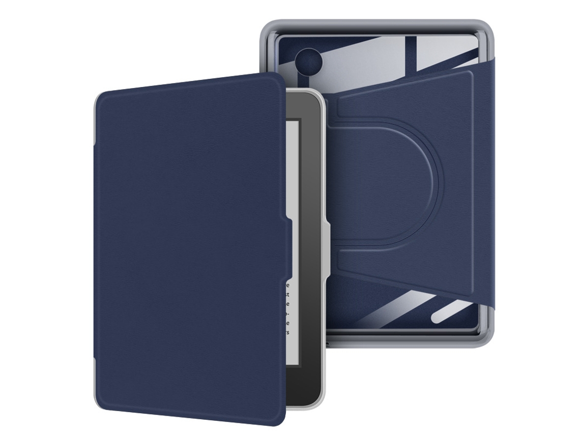 Capa para Kobo Clara 2e 6 Polegadas SIURN com suporte ajustável em 360 graus azul escuro