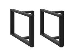 Vidaxl Pés Para Mesa De Centro Em Forma De T, 2 Peças, Preto, 70x25x(42-43) Cm, Aço
