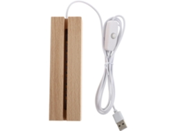Base de Luz Decorativa Led em Madeira de Faia com Usb para Iluminação Quente em Quartos e Outros Ambientes. SFUSHOS