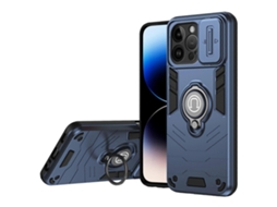 Compre Capa Híbrida Com Suporte De Pctpu Para Iphone 14 Pro Max Com Lente Deslizante E Proteção Azul