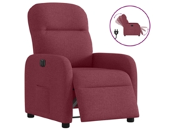 Vidaxl Poltrona Elétrica Reclinável Tecido Vermelho Tinto