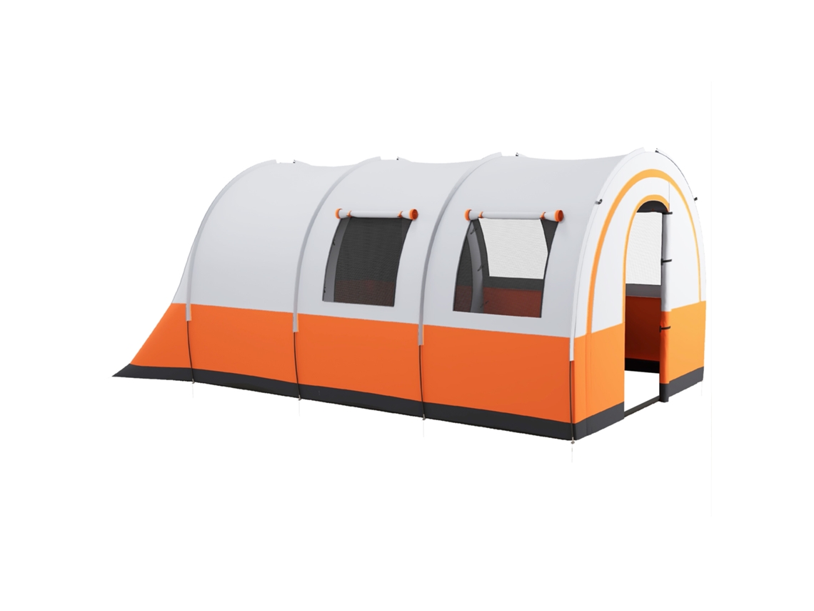 Tenda familiar para até 6 pessoas, com compartimentos, impermeável, creme