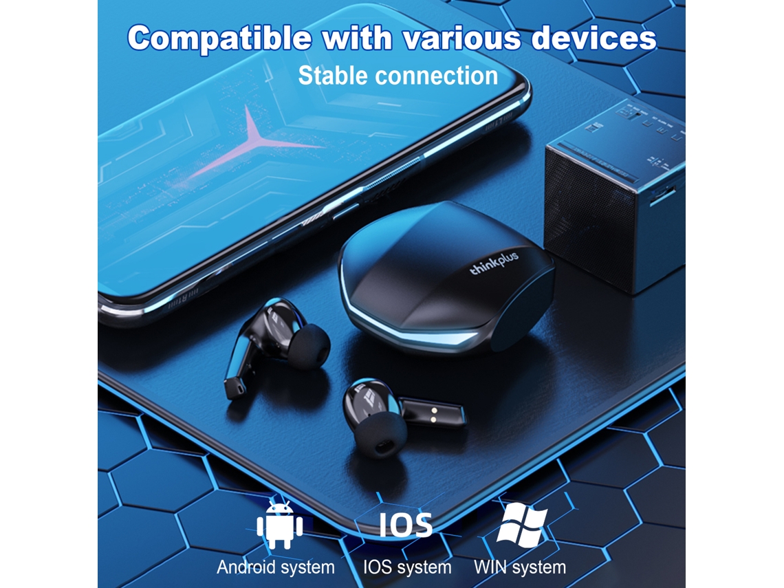 Fones de Ouvido Gaming Lenovo Thinkplus Gm2 Pro Sem Fio Bt 5.3 Cancelamento de Ruído