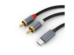 Cabo De Áudio Estéreo Usb-c Para 2x Rca Cinza 1 2 M*