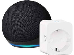Coluna Bluetooth AMAZON Bundle Echo Dot 5 Blk + Tomada Wiz