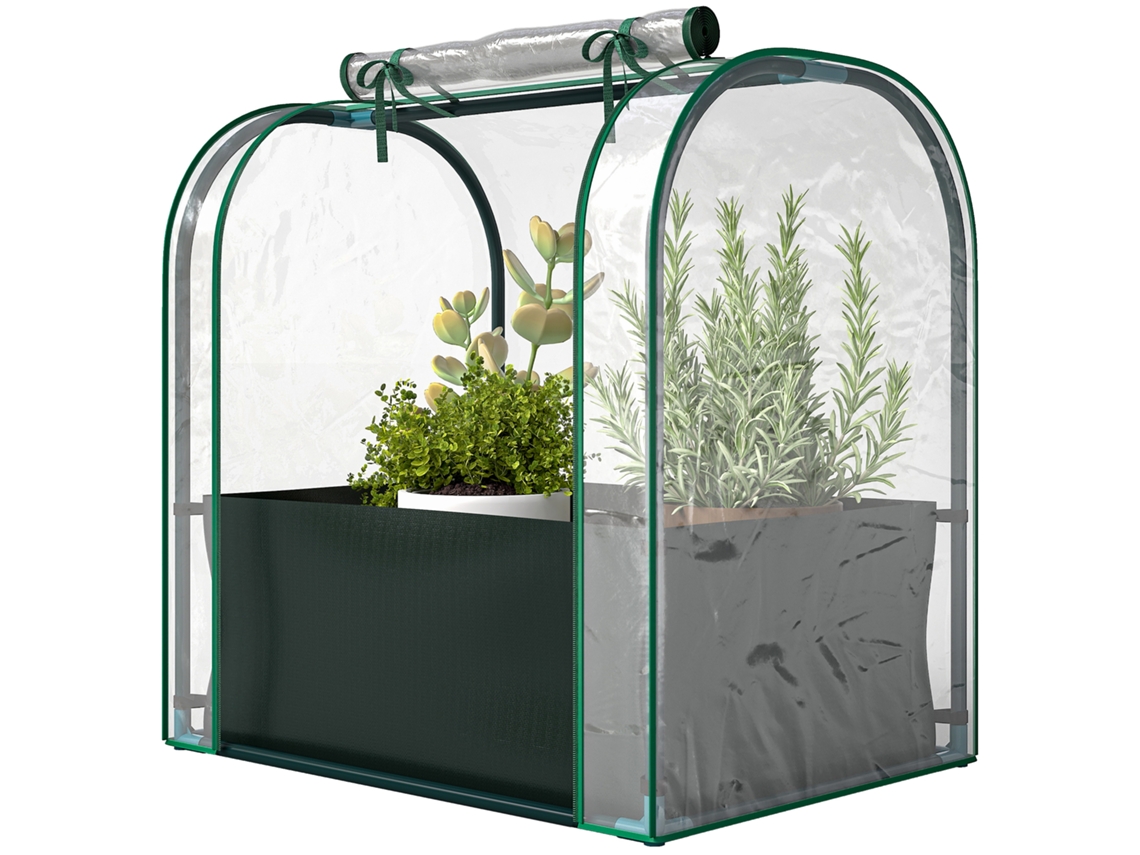 Mini Estufa Verde Com Bolsa De Plantação Pequena Portátil Para Interior E Exterior 68x50x70 Cm