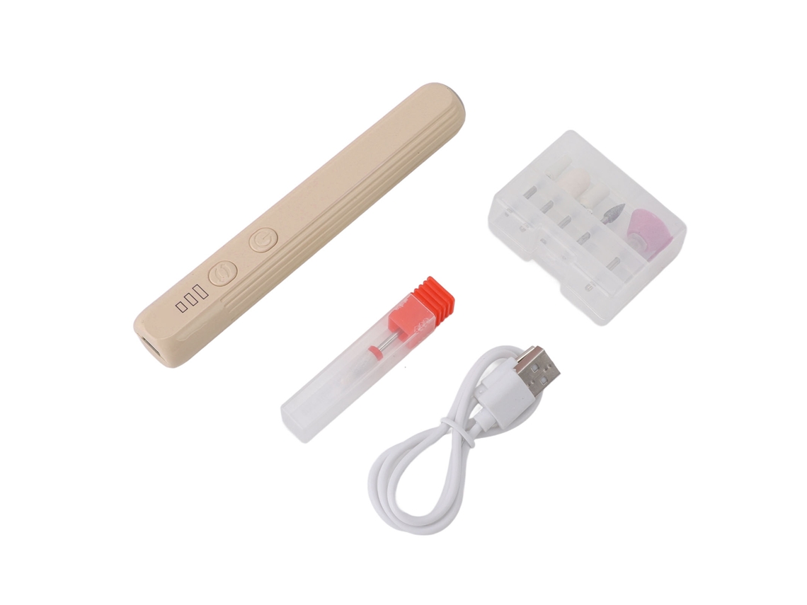 Taladro Eléctrico Portátil Para Uñas 30000rpm Con Luz Led Herramienta Profesional De Manicura Y Pedicura Para Salón Y Hogar Khaki
