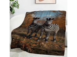Manta Zebra Forest Blanket 150x200 Cm Multifuncional Macia e Aconchegante de Flanela para Cama Cobertor Cochil