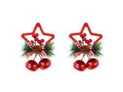 Conjunto de 2 Enfeites de Natal com Sino Pentagrama LAXISCREED