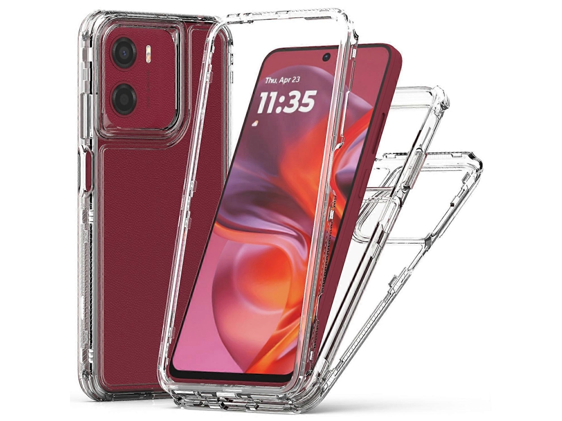 Capa Destacável 3 Em 1 Para Motorola Moto G05 4g / G15 4g / E15 4g, Capa Traseira De Tpu Transparente E Anti-queda