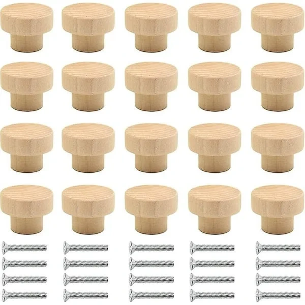 Conjunto de 20 Puxadores de Madeira Natural BRILVIBERA
