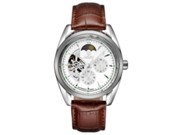 Reloj Mecánico De Aleación Con Dial Redondo, Reloj De Pulsera Analógico Para Hombres 05
